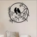 Wooden Birds Wall Decor Outdoor Wooden Wall Art, Birds on Branch Wooden Bird Wall Sculpture Wall Hanging Sign Wall Art Decor, Hanging Decorations for Room Bedroom etc. 