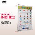 Small Alphabets Wall Chart | abc Wall Poster for Preschool Kids Learning | Bright Color Presentation on 200 grams Laminated Card 20+30 Inches. 