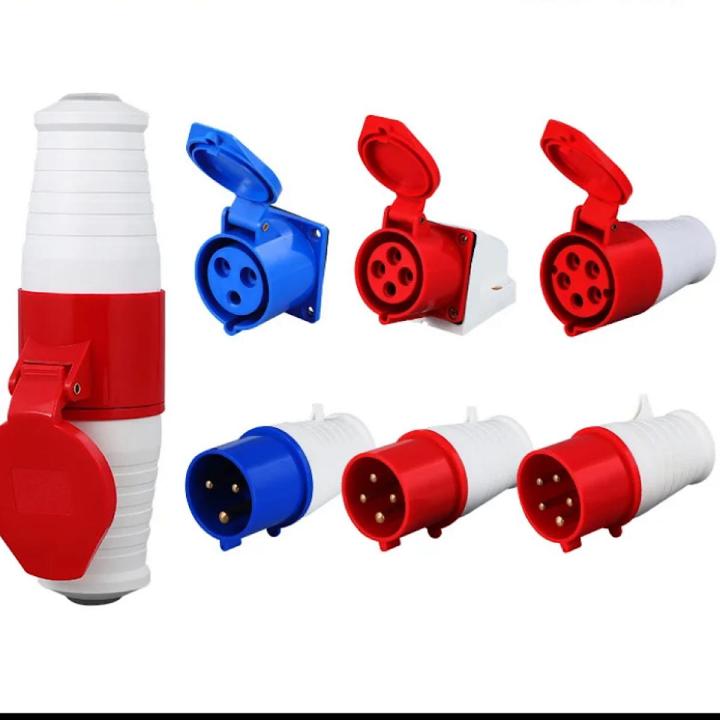 1Set Coupler Industrial Plug Socket Movable Connector 3Pin 4Pin 5Pin 16A 32A IP44 Waterproof Male Female Electrical Connection