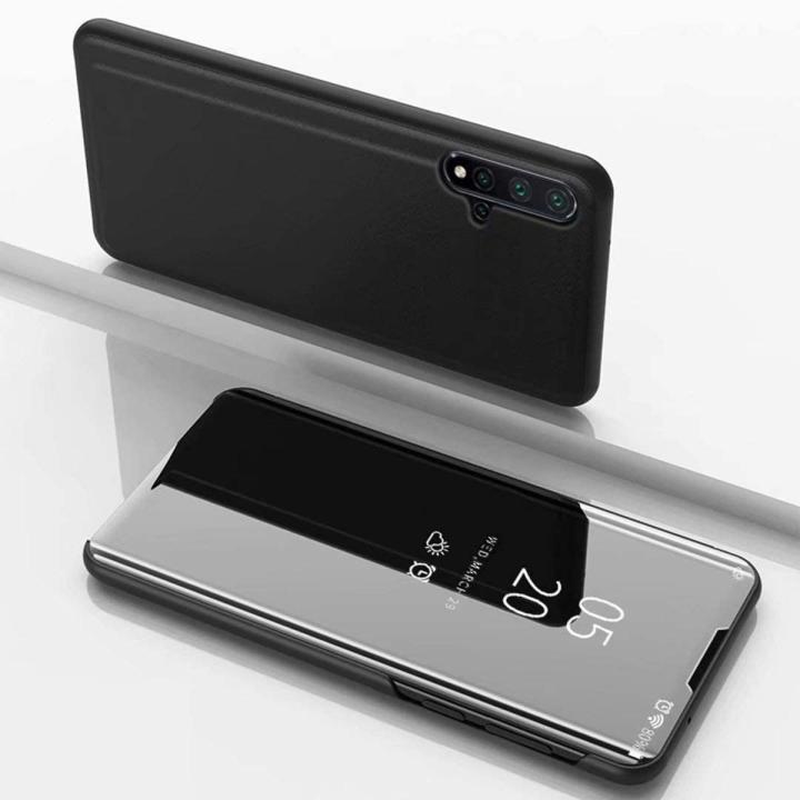 Custodia Huawei P20 Pro Con Specchio E Stand - Cover Flip Mirror Viola, Protezione 360°