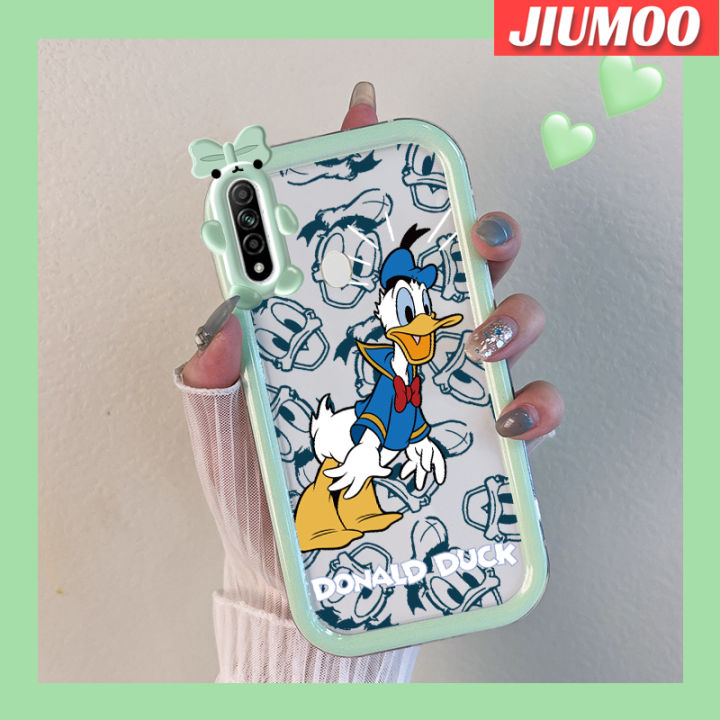 JIUMOO For OPPO A31 2020 A8 Case Cartoon Donald Duck Shockproof Transparent Phone Cases New Design Little Monster Camera Lens Protective Cover Soft Silicone Clear Case