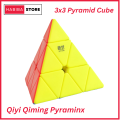 Original Qiyi Qiming 3x3 Pyramid Cube Sticker less Best Quality Fast Speed Triangular Magic Cube Smooth Educational Puzzle Toys. 