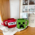 My World Cup Game Around The Mug For Minecraft Children's Water Cup TNT Shadow Coolie Afraid Of Pink Pig Steve Static Model. 