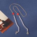 Korean Version of Four-Leaf Clover Pearl Bow Knot Necklace Anti-Lost Lanyard Female Fashion Mask Lanyard. 