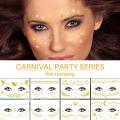New Gold Face Temporary Tattoo Waterproof Blocked Freckles Makeup Stickers Eye Decal Wholesale. 