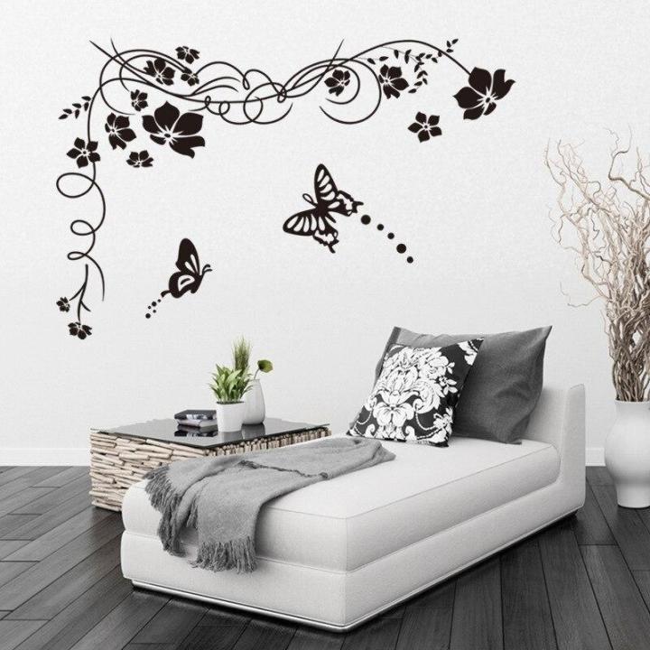 jm8062 Black Flying Butterfly Wall Stickers for Living room Bedroom Tv Sofa Background Window Glasses Home Decals Art Murals Home Decor