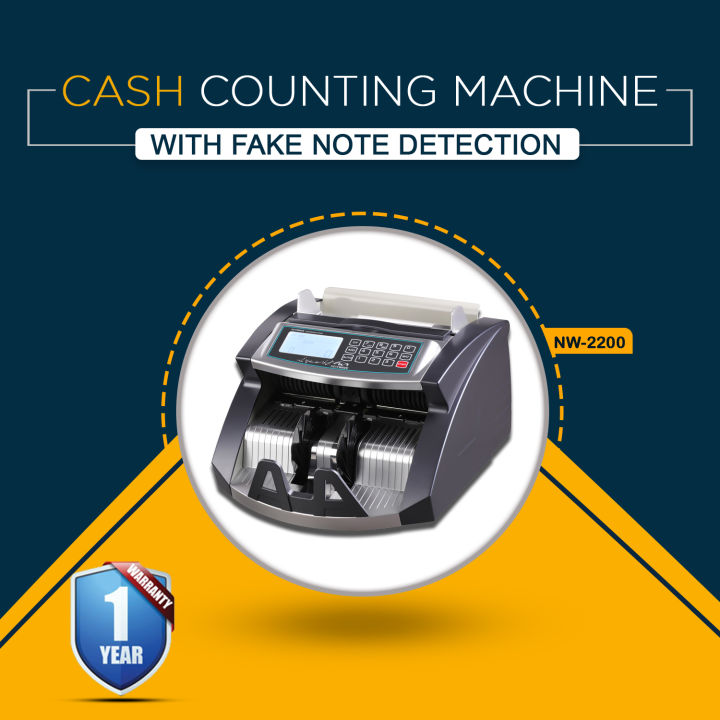 Newwave Heavy Duty Advanced Technology Old And New Cash/Money/Bill Counting Machine With Note Detection / Batching, Adding Function And 1x External Display NW-2200 One Year Warranty In Pakistan