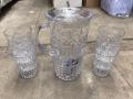Crystal Water Set (1 Jug and 3 Glasses). 