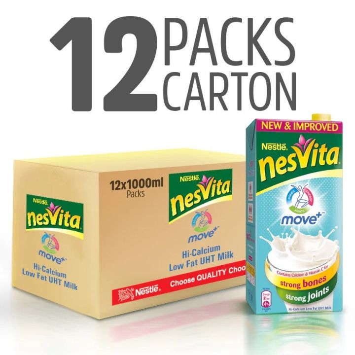 Nesvita low fat milk Calcium plus 1 Ltr pack of 12