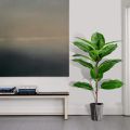 2Pcs Faux Banana Tree Tropical Monstera Leaf Turtle Large Palm Leaves Fern Green Bushes Shrubs Greenery Decor. 