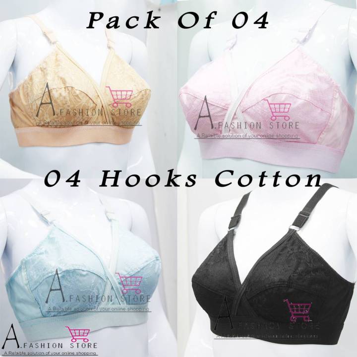 Pack%20of%2004%20Multi%20Colour%20Cotton%20Net%204%20Hooks%20Bras%20Brief%20Blouse%20Brazier%20Brassier%20for%20Girls%20Women%20Ladies%C2%A0%20Undergarments%20-%20Image%204