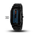 Shenzhen manufacturers wholesale LED electronic fashion personality 3D mirror neutral chain waterproof watch drop shipping. 