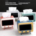 2 in 1 Tissue Container Phone Holder, Tissue Box Statement Unique TV Shape Tissue Box with Phone Holder. 