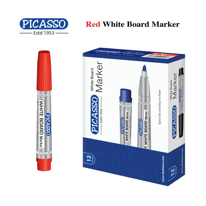 Picasso%20High%20Quality%20White%20Board%20Marker%2012%20Pcs%20in%20Cardboard%20Box%20-%20Available%20in%204%20Ink%20Colours%20Blue,%20Black%20Red%20and%20Green%20-%20Image%204