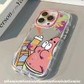Cute Patrick Star Spongebob Case for Infinix Tecno Spark GO 2024 20C 20 Note 40 Smart 8HD 8Pro Pop 8 Plus Camon 20 Pro Hot 40i 30i 9 Play 40 Pro Luxury Bracelet Make Up Case. 