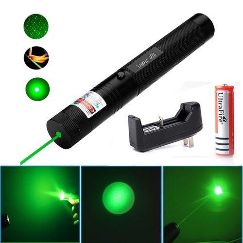 303 Green Laser Pointer Lazer Pen Visible Beam Light+18650+Charger