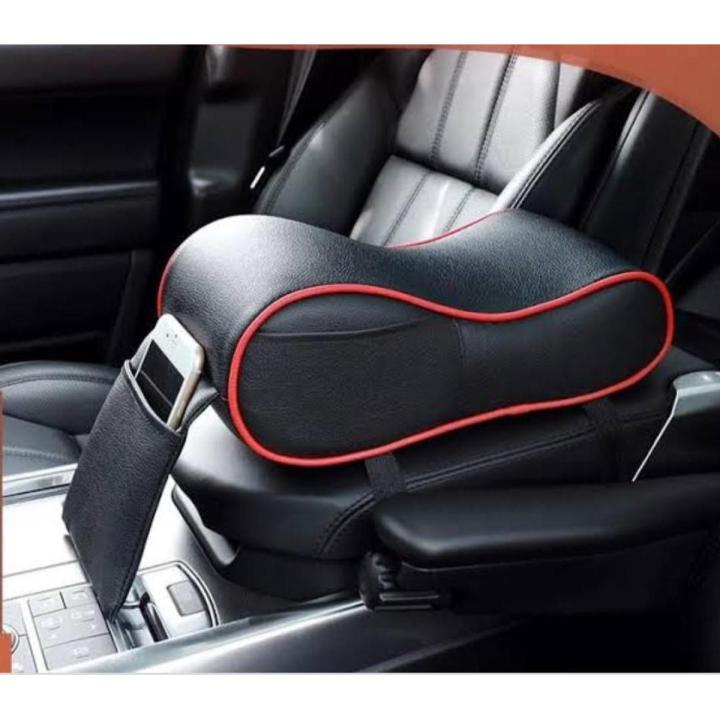 Soft Leather Armrest Cushion With Pocket