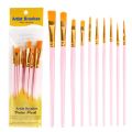 Lonely Finger 10pcs Artist Paint Brushes Set Nylon Hair Plastic Handle for Acrylic Oil Watercolor Professional Art Painting Kit. 