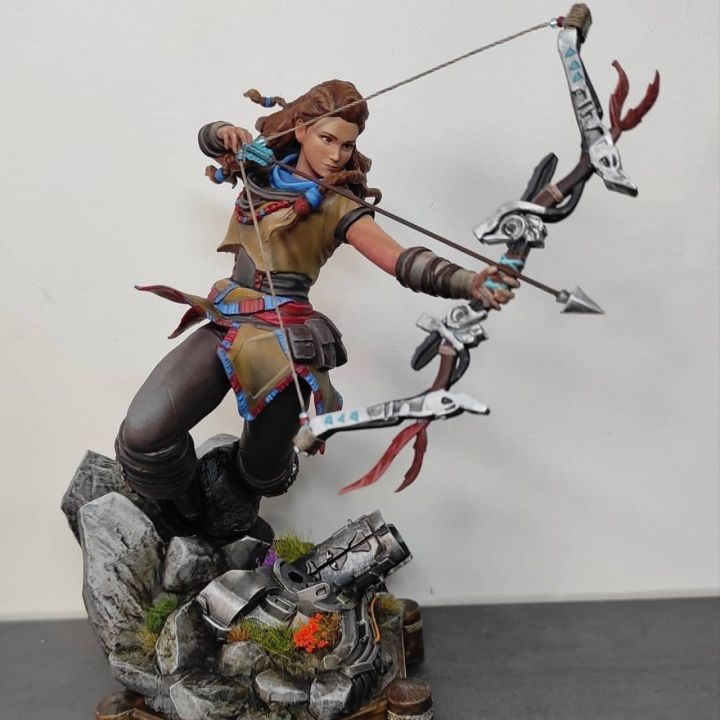 Aloy From Horizon Zero Dawn Action Figure Statue Hand Painted Custom Made