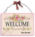 welcome sign home wall hanging size 5 x 8 inches. 