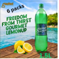 Gourmet Lemon Up 1.5L – Sparkling Lemon Drink with Natural Citrus Flavor in Large Family Bottle. 