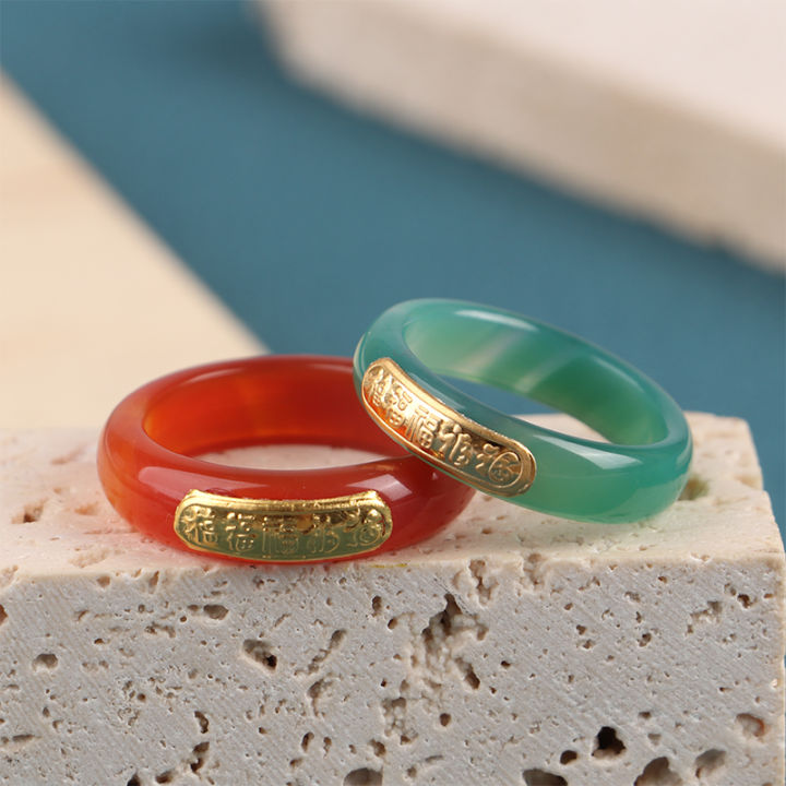 Imitation Jade For Men Women Couple Ring Classic StyleLuxury Fine Gift superman