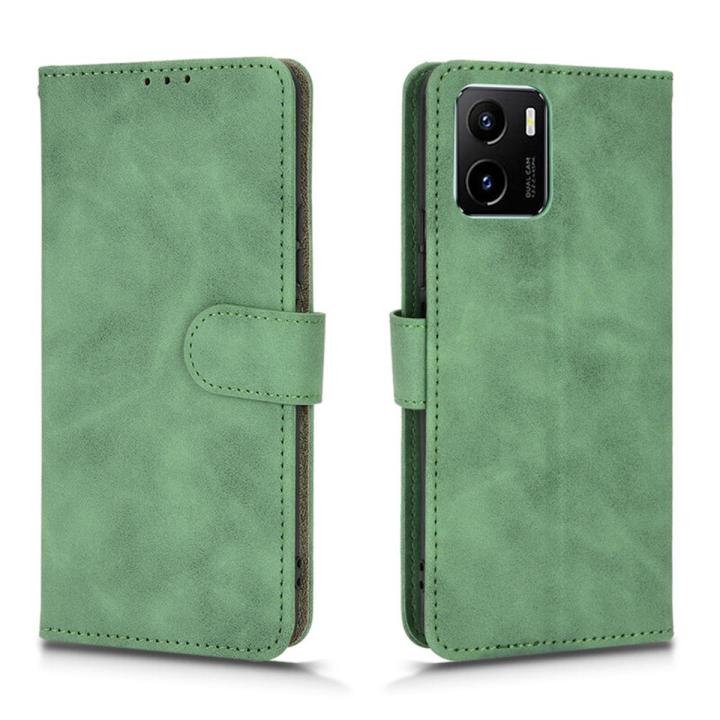 lthmy for VIVO Y15A Case Solid Color Leather Flip Cover Wallet Card Slots Casing Anti Falling Protect Cellphone Shell with Holder