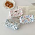 Bow Decorated Pencil Case Stylish Storage Bag Pen Case for Students School Office Travel Daily Use. 