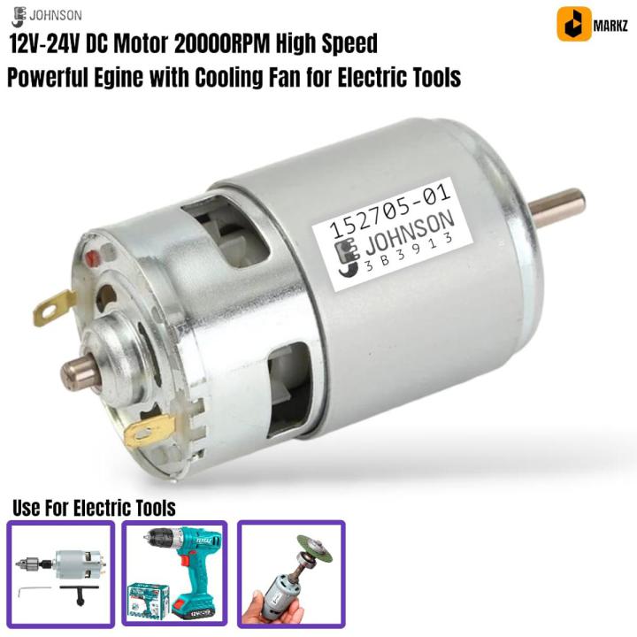 Electric Motor DC 12 V-24 V 20000 RPM High Speed 1060118 RS-570  High Power with Cooling Fan for Electric Tools