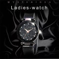[Professional] Black Magnetic Ladies Waterproof Wrist Watch. 
