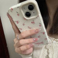Aesthetic Cute Flower Leather Phone Case For iPhone 15 14 13 12 Pro Max 11 Lovely Floral Art Shockproof Soft Back Cover Funda. 