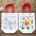3pcs DIY Graffiti Handbags Kids Cloth Painting Bags With Picture Coloring Drawing Toys. 