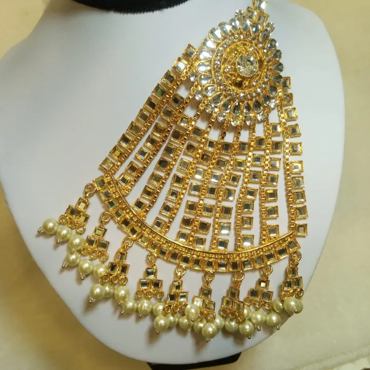 Jhumar%20Pearl%20Polki%20Kundan%20Golden%20Color%20-%20Premium%20Quality,%20Stylish%20And%20Traditional%20%20Jewelry%20Piece%20-%20Image%205