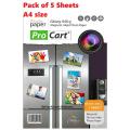 Pack of 5sheets - A4 size Magnetic Glossy Photo Paper 640 Grams Magnetic Printer Paper, Ink Jet Glossy Photo Paper A4 Soft Flexible magnet Sheet. 