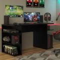 Computer Desk with Shelves, Home Office Desk Writing Workstation for Large Monitor Stand, Gamer Table Wood Desk, Gaming Computer Desk (Black and White). 