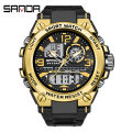 SANDA Original New Product Listing Creative Men's Watch Fashion Sports Luxury Waterproof Quartz LED Multi-function Swimming Military Men's Watch. 