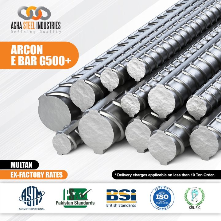 Agha Steel E-Bar G500+ 10 MM Deform Rebar (MTN-Ex-Factory-Rates)