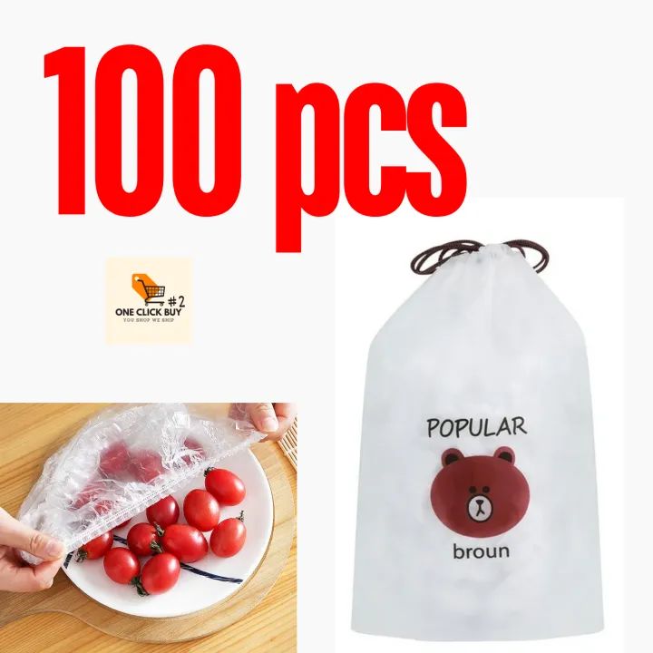 Pack Of 300 Cling Film, Food Covers, Cling Film With Elastic Band, Food