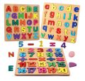 Woody Dotz Wooden Alphabet Puzzles Small Alphabet Letter(ABCD) & Numbers Count Board (1234) Colorful Lower Letters/Numbers for Kids Toddlers Preschool Early Learning Educational Toys. 