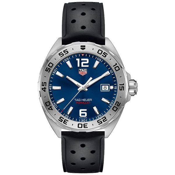 Tag Heuer Formula Black Rubber Strap Blue Dial Quartz Watch for
