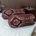 Luxury 2pc Gao Takia/ Pillow Cover , Stuff Soft Velvet jucard  2 Gol Takiya  Cover. 