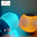 Acrylic crystal ball rechargeable table lamp, round atmosphere night light bar living room, bedroom, bedside, three color LED lamps. 