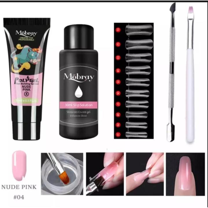 5pcs/Set Poly gel Nail Kit - Quick Building Polygel Extension Nail Kit