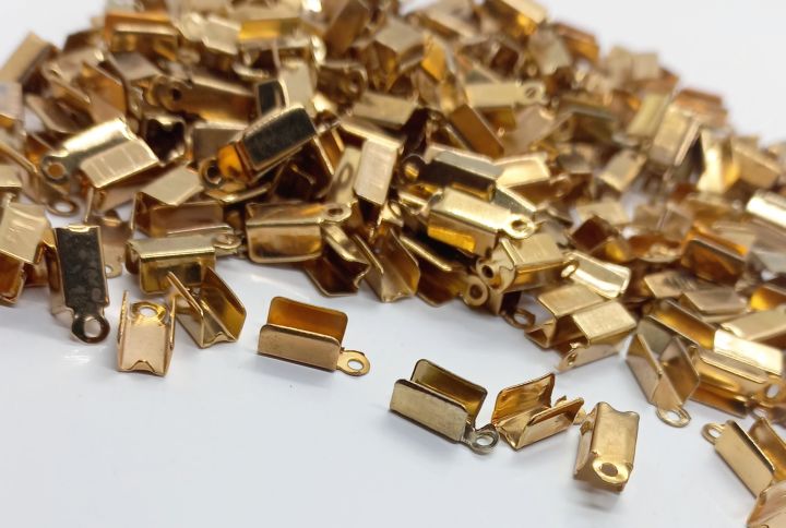 Pack of 12pcs, End Clip Fold Clasp DIY Jewelry Findings Crimp End