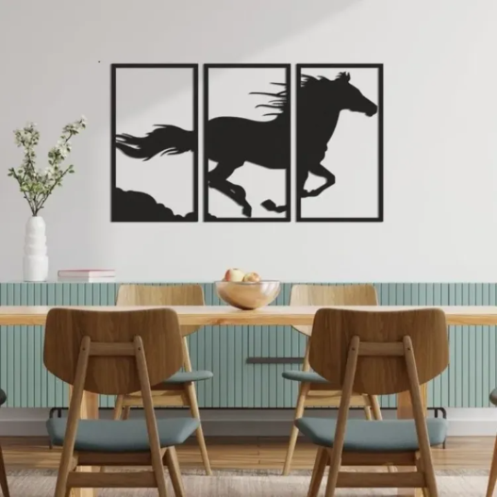 DECORA New 3 Frames KUN Calligraphy 3D Wooden Wall Decor Ideas | 3d Modern Design Decorative Wooden Wall Art | Wall Decoration Piece for Home Decor and Living Room | Wooden Scenery for Bedroom and Offices and for Gift Items | Vintage Scenery, Wall Decore