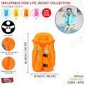 Inflatable Kid's Life Jacket Summer Collection, Life Vest Swimming, Boating, Rafting, Beach, Water Sports, Safety, Portable, 2 Quick Adjustable Buckle, Fun Play Game Waters Swim, Premium Quality Air Plug For Girls, Boys, Children's Life. 