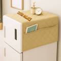 Cotton Quilted Fridge cover with Multi-Purpose Side Pockets. 