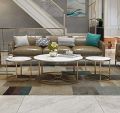 Living Room Coffee Tables Set of 3, Round Nesting Tables with White Marble  sheet Top and Gold Rod iron Base, Nest of 3. 