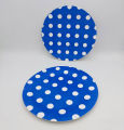 DARK BLUE POLKA DOT PAPER PLATES PACK OF 10 PAPER PLATES. 