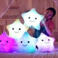 Creative Twinkle Glowing Stars Shape Plush Throw Pillow, LED Night Light Cushions Soft Stuffed Toys Gifts Glowing Colorful Star Shape Cushion for Kids 7 Color Changeable.. 